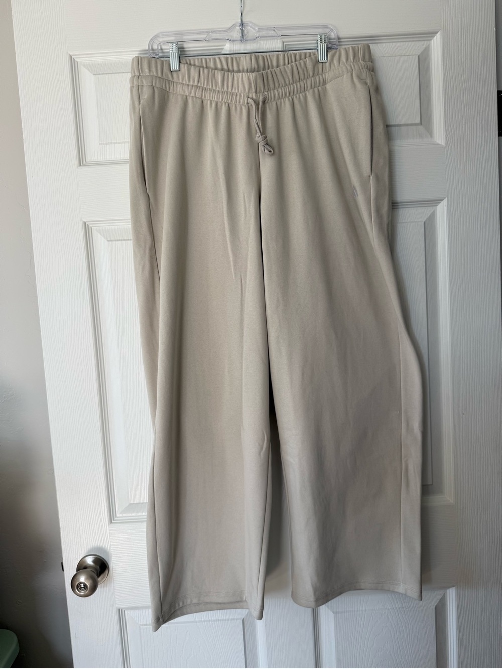 adidas Beige Wide-Leg Track Pants
